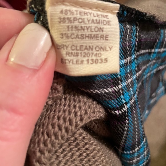 Mystree Chunky Knit Tan Sweater M/L Crew V-Neck - Picture 6 of 7